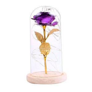 Galaxy Enchanted Gold Rose Led Beauty Beast Dome Anniversary Glass Dan S Collectibles And More