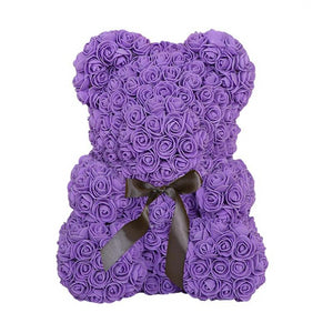 rose teddy bear purple