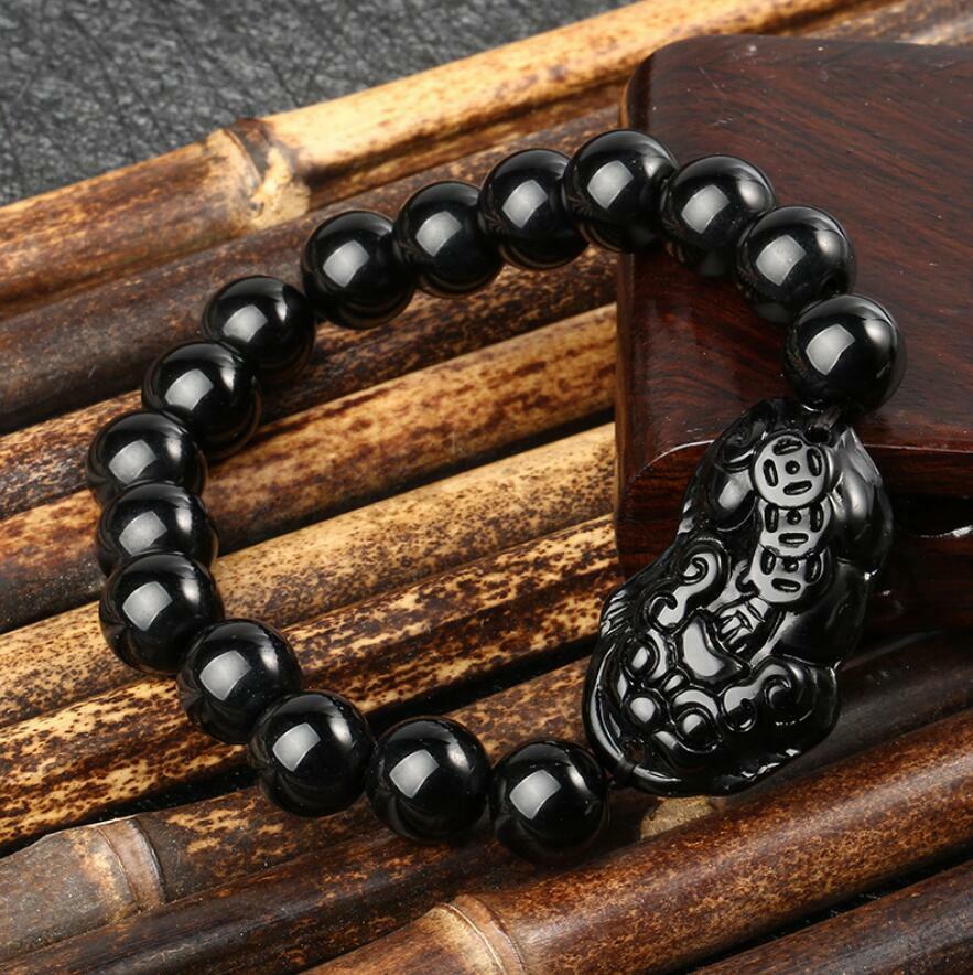 feng shui pixiu black obsidian bracelet