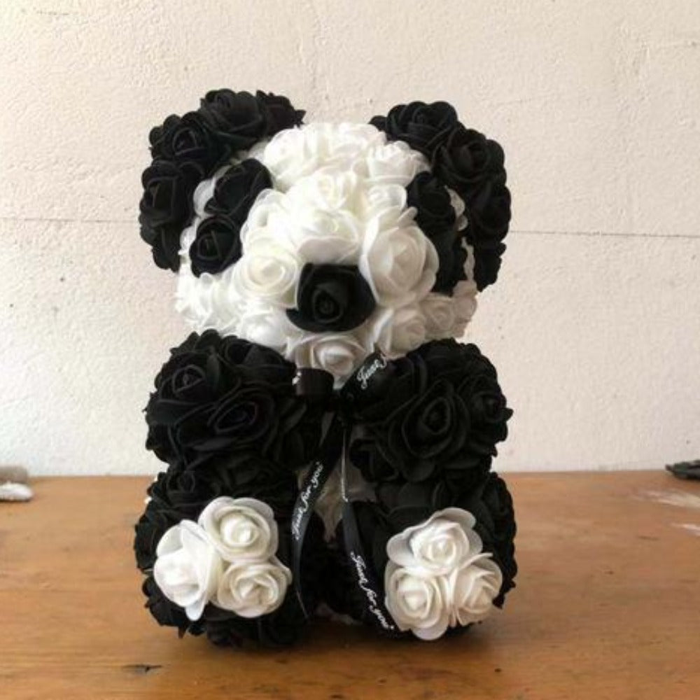 rose teddy bear black