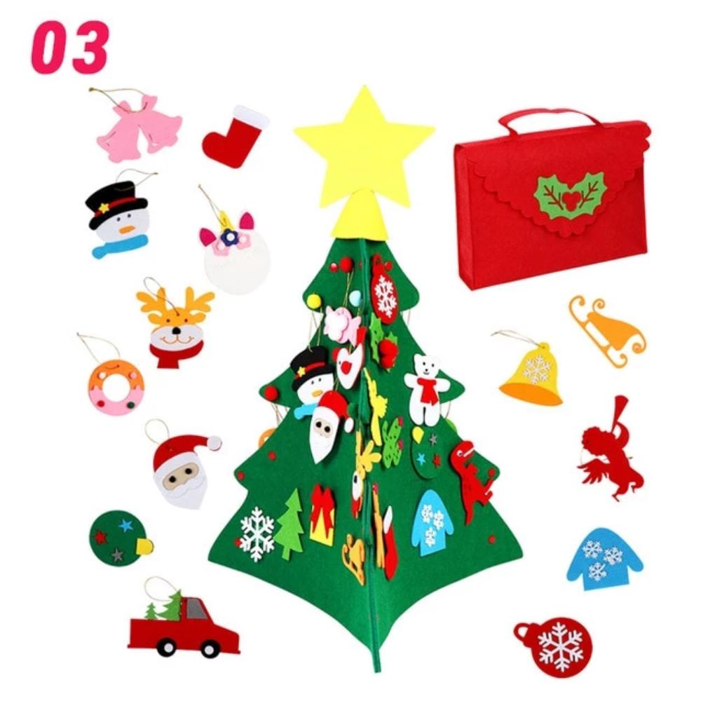 DIY 3D Felt Christmas Tree Santa Claus Toddler Safe Easy Decoration US ...