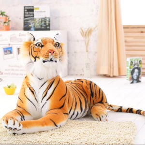 black and white tiger stuffed animal