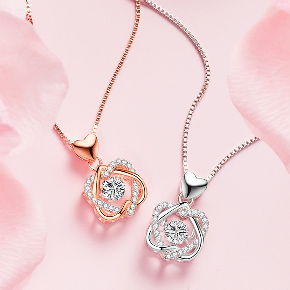 Infinity Metal Rose Jewelry Galaxy Diamond Necklace Wedding Engaged ...