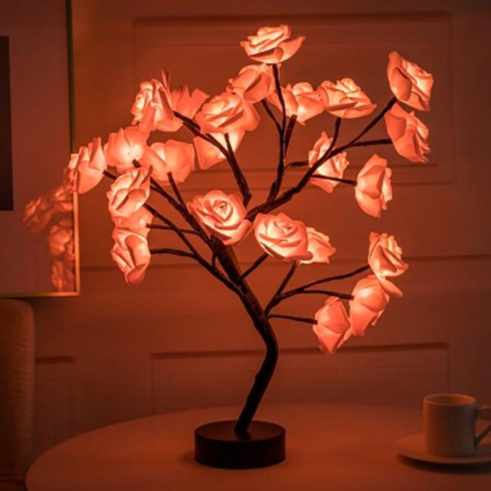 Enchanted Rose Light Tree Copper USB Sparkly Valentines Day Flower Pink ...