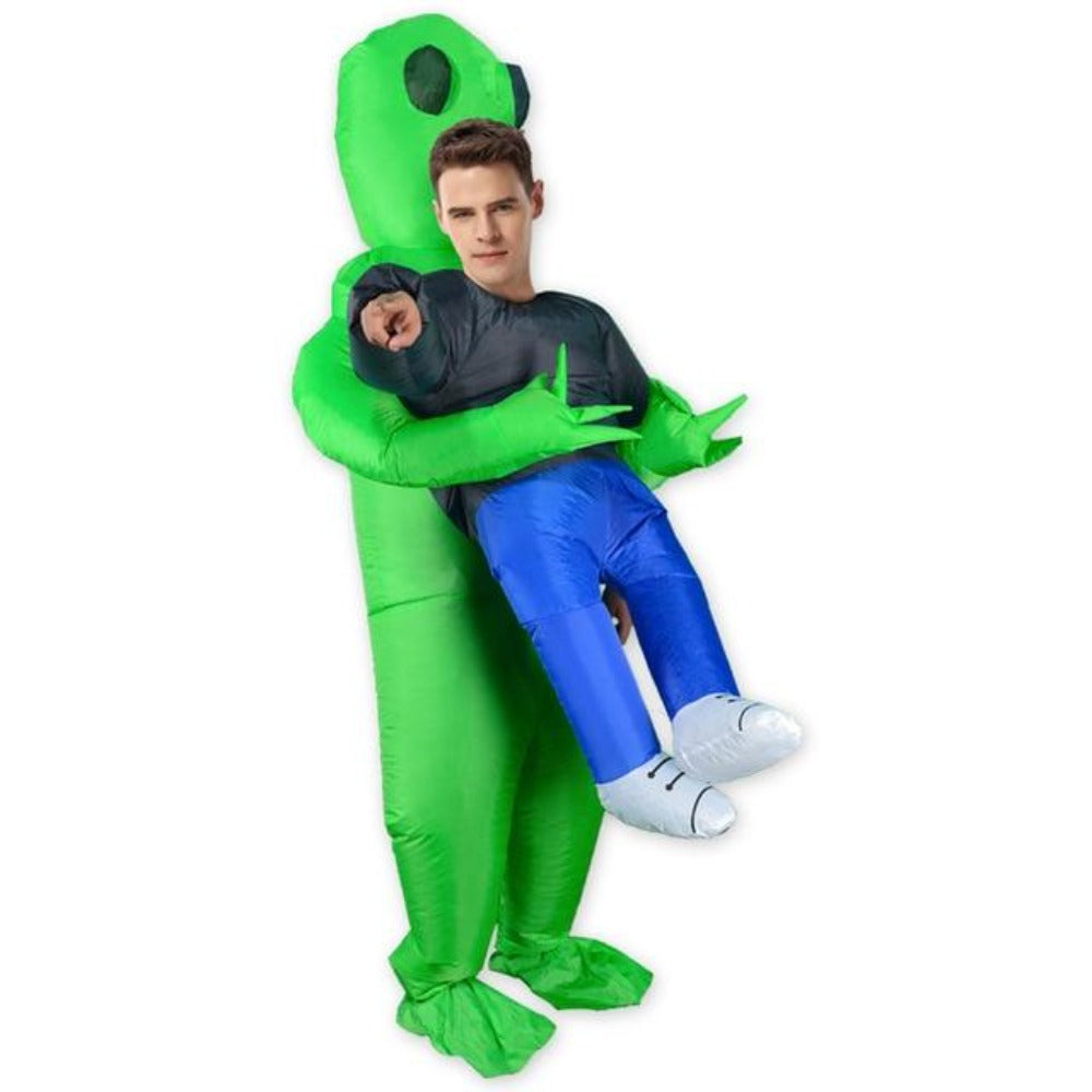 Halloween Inflatable Alien Costume Green Birthday Mascot Adult Size ...