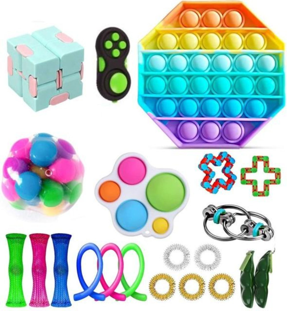 Fidget Toy Push Bubble Mega Variety Pack Pop Sensory Stress Box Snap ...