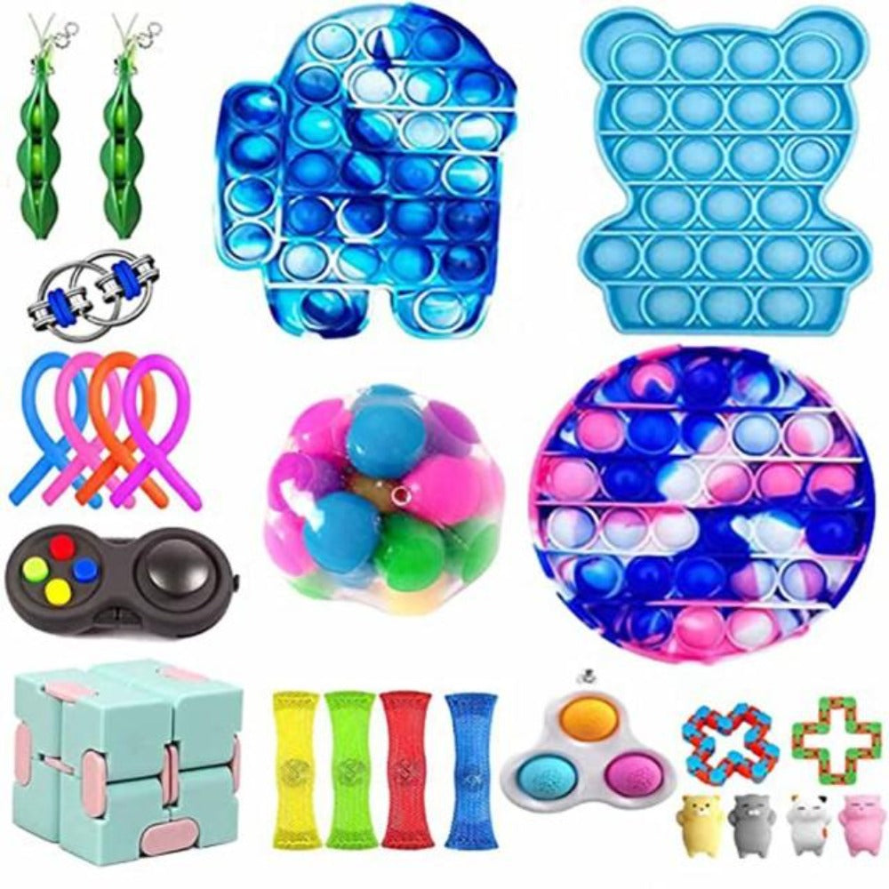 Fidget Toy Push Bubble Mega Variety Pack Pop Sensory Stress Box Snap ...