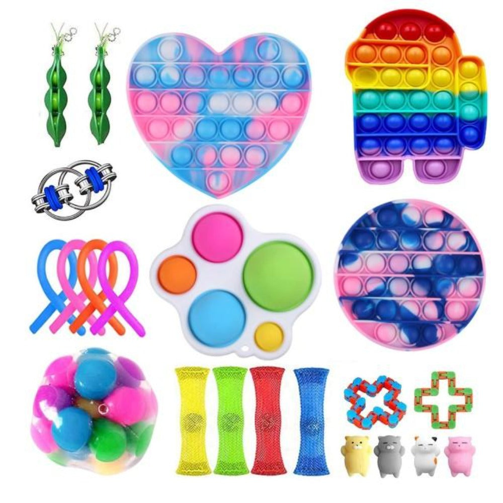 Fidget Toy Push Bubble Mega Variety Pack Pop Sensory Stress Box Snap ...