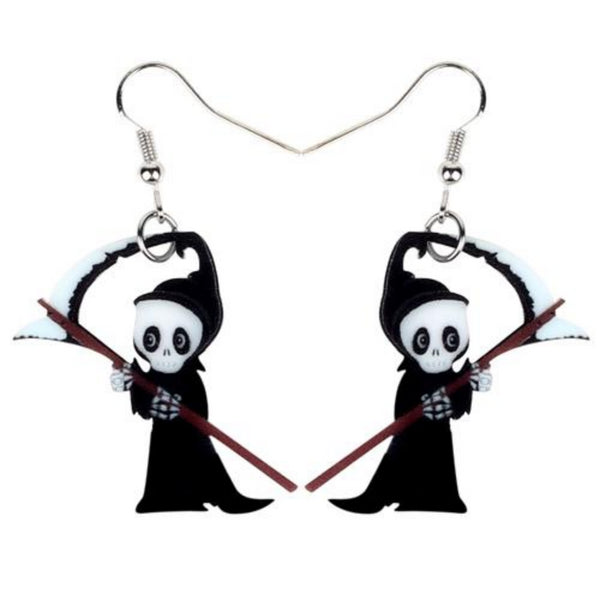 Chibi Grim Reaper Earrings Halloween Horror Death Goth Spooky Grave ...