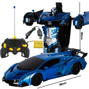 gesture sensing remote control robot one button transformation car toy