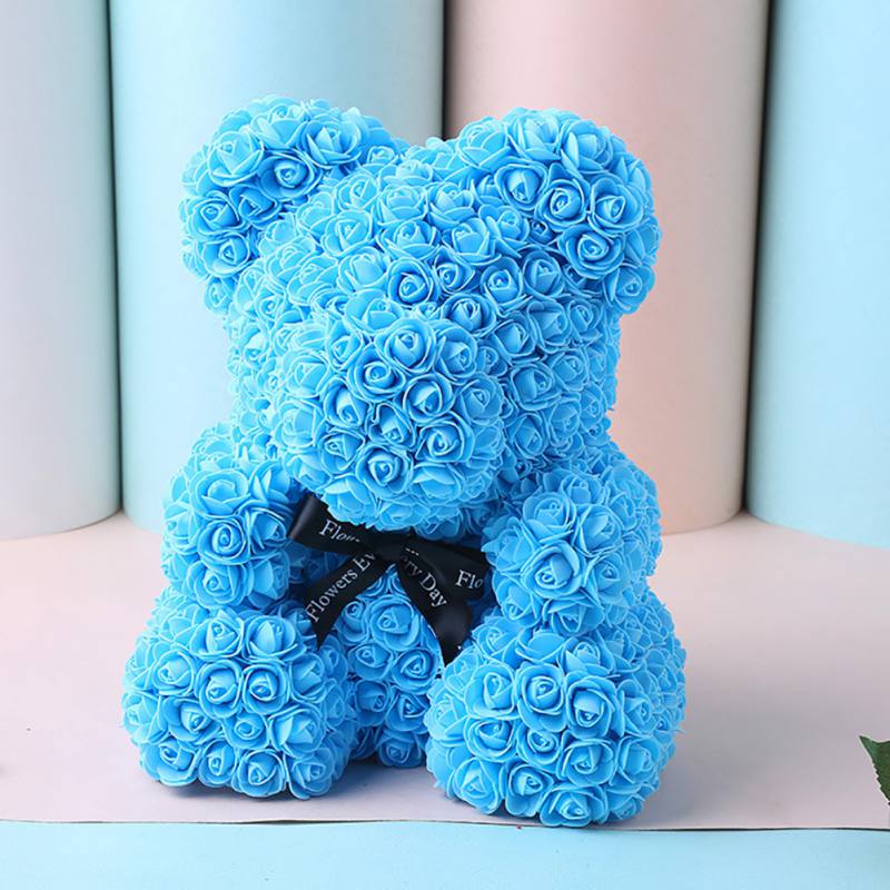 teal rose bear