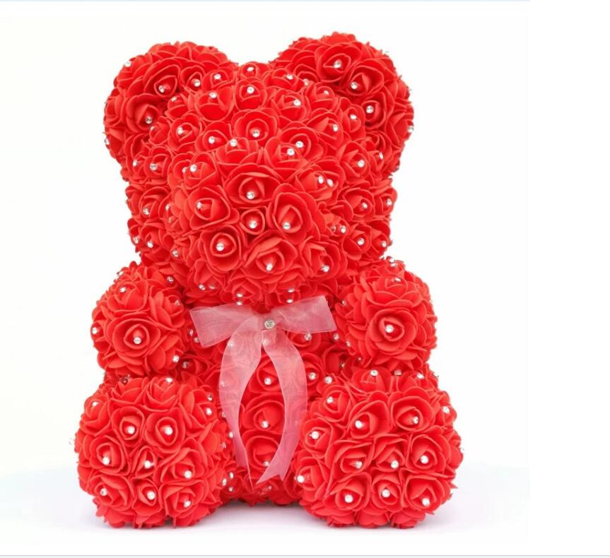 rose bear with diamonds