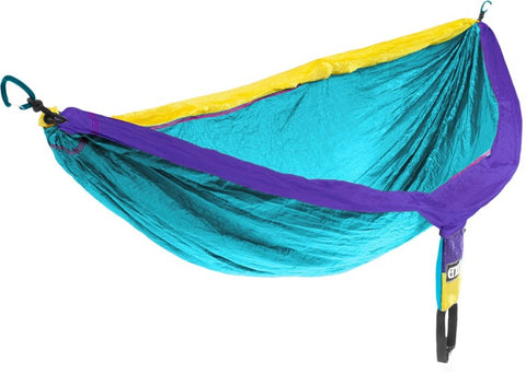 Colorful hammock set up