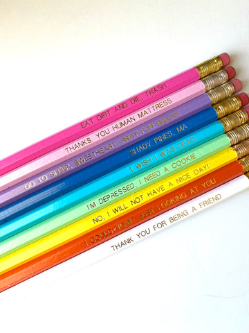 Coloring pencils with Golden Girls quotes on them