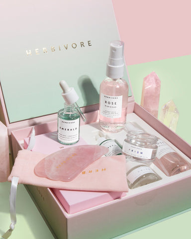 Skincare box with different products