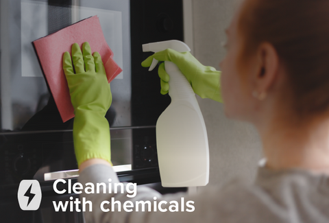 Clean your microwave with chemicals