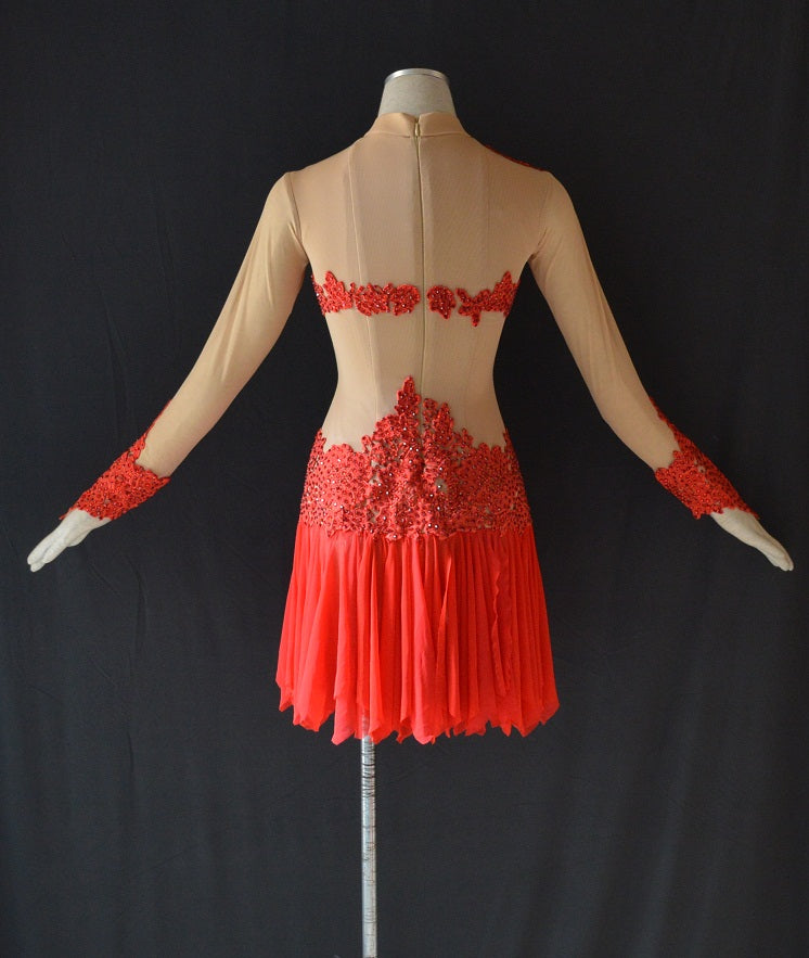 red ballroom dance dress