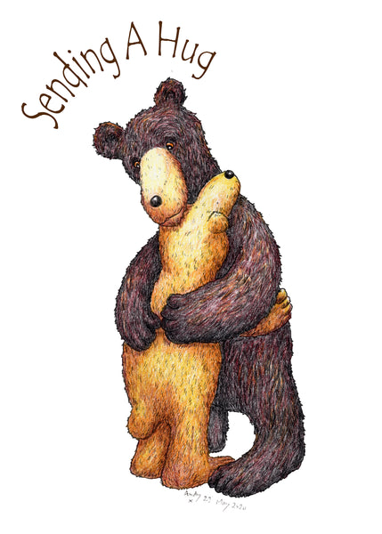 Sending A Hug... Two bears hugging, greeting card – Wild but Gorgeous