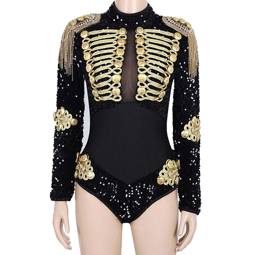 gold sequin bodysuit