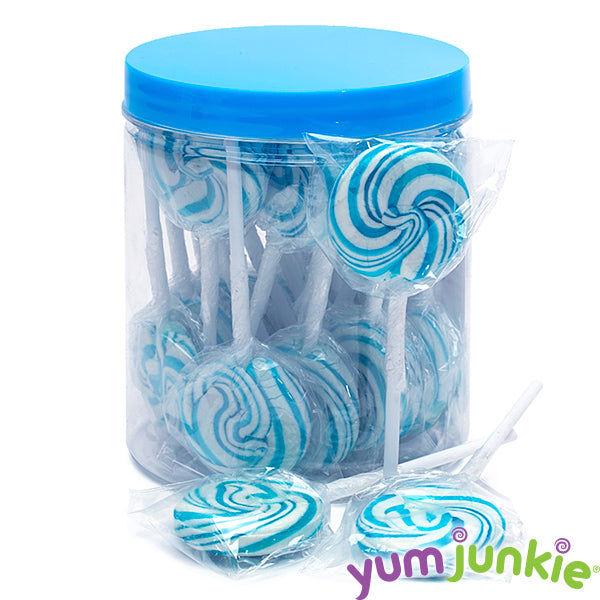 blue swirl lollipops