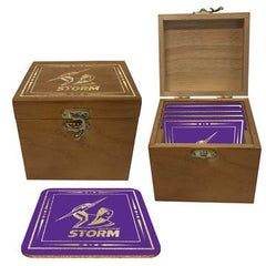 NRL Shop Melbourne Storm coasters in wooden box