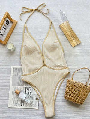 Sexy Black White Women Swimwear One Piece Swimsuit Female Monokini Bathing Suit - wanahavit