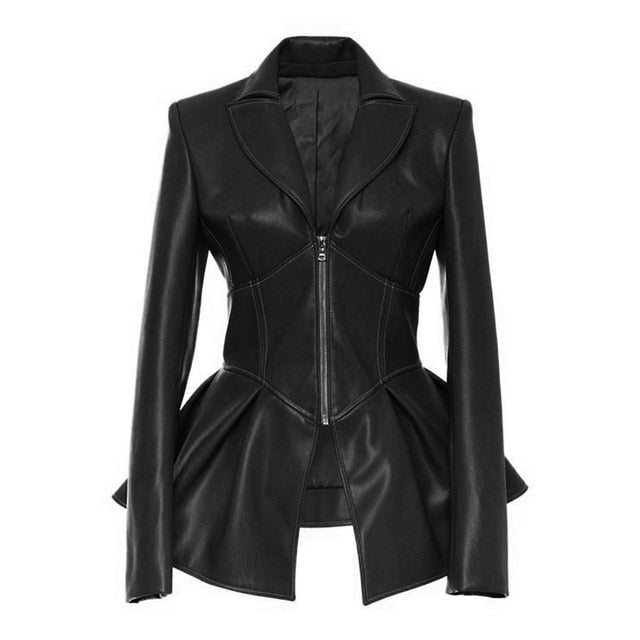 Gothic Biker Faux Leather PU Jacket for women - wanahavit