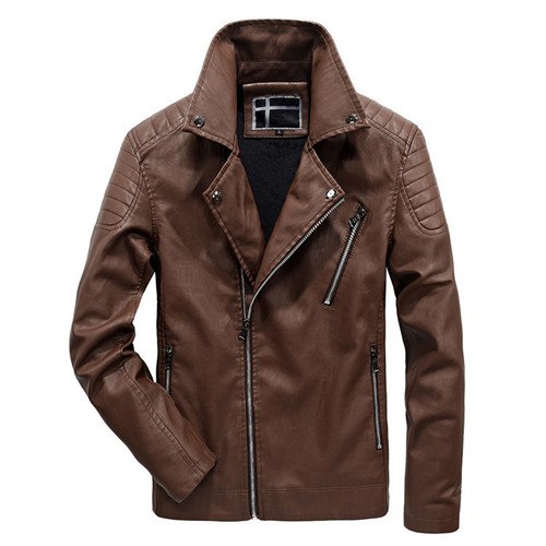 Biker Warm Bomber Leather Jacket Male for unisex - wanahavit