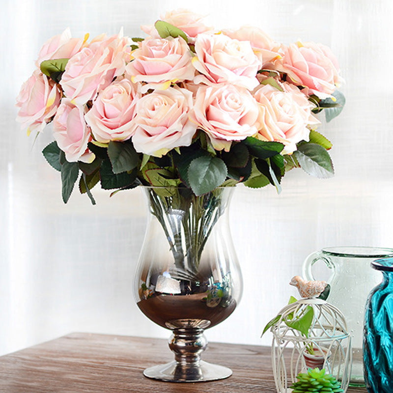 Artificial Decorative Silk Rose Bouquet for home accent - wanahavit