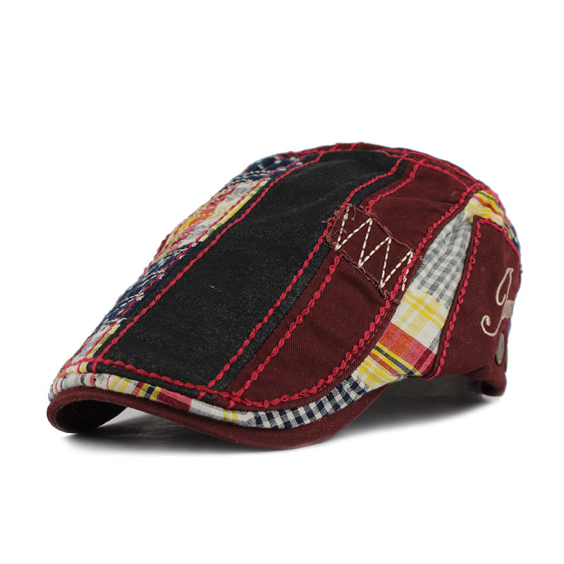 Patchwork Cotton Beret Hat for unisex - wanahavit