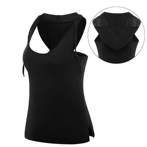 Hooded Sleeveless Quick Dry Shirt for women fitness - wanahavit