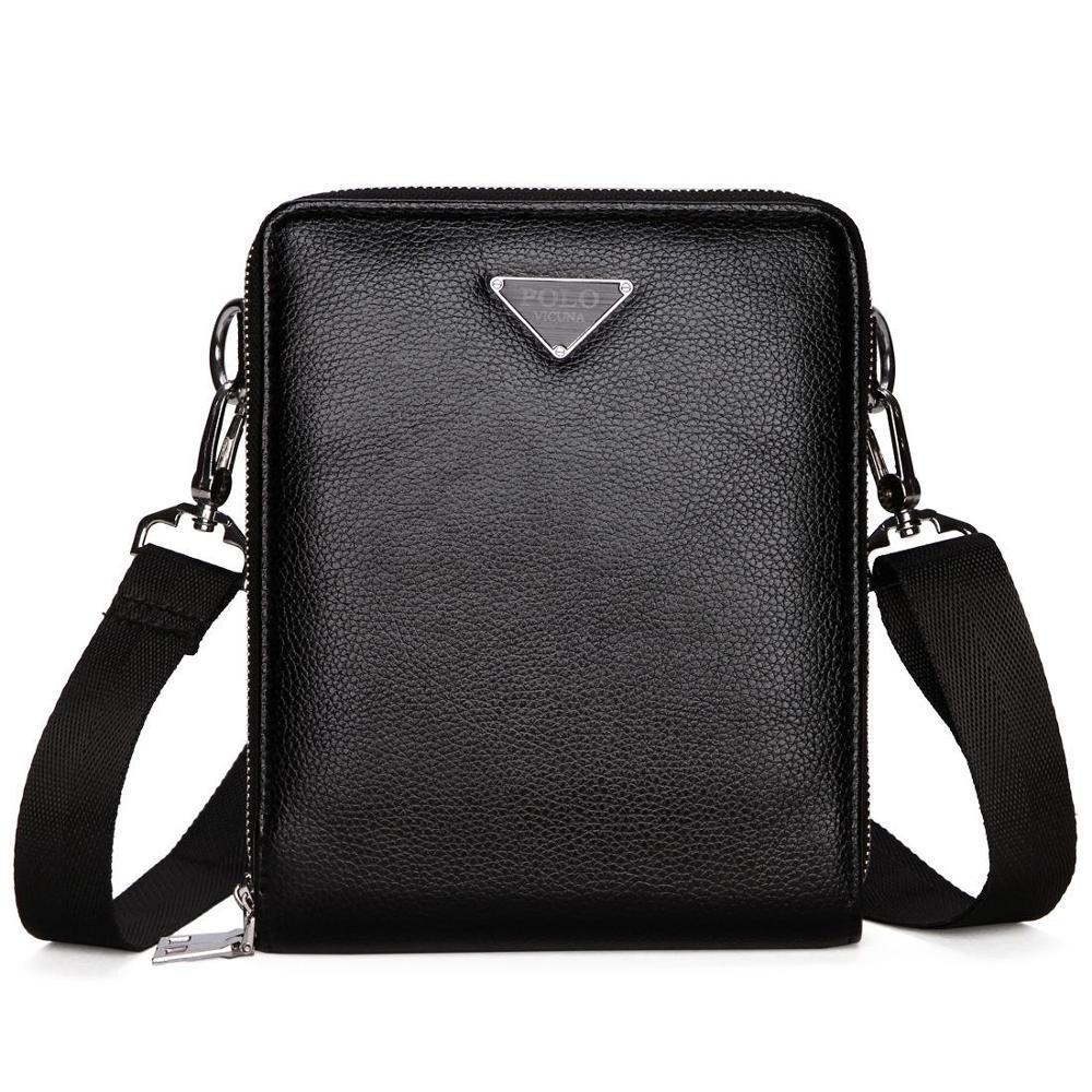 Double Pocket Leather Shoulder Bag for men - wanahavit