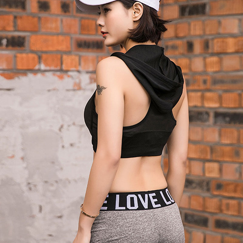 sports bra with hood