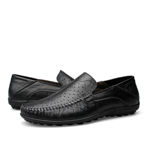 Summer Genuine Soft Leather Moccasin Slip On Shoes for men - wanahavit