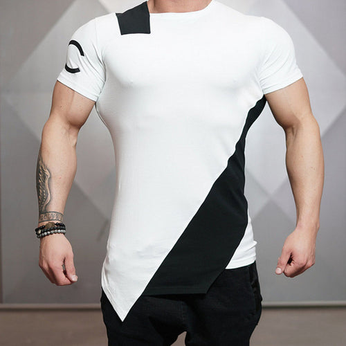 Asymmetric Two Color Accent Fitness Shirt for men fashion & fitness ...