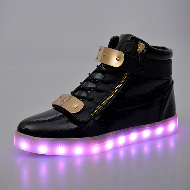 gold led shoes