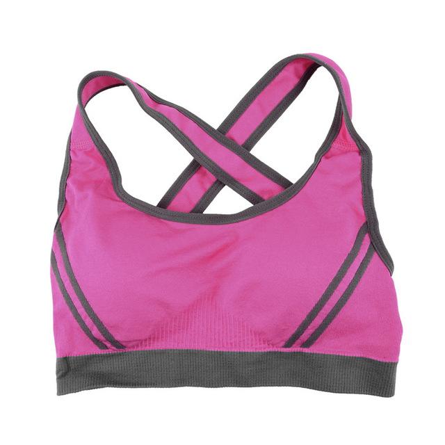 2 Color Contrast Stretchable Push Up Sports Bra for women fitness ...
