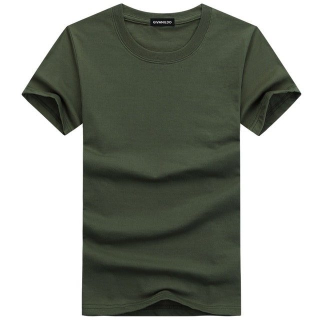 Short Sleeve Plain Solid Cotton Tees for unisex - wanahavit