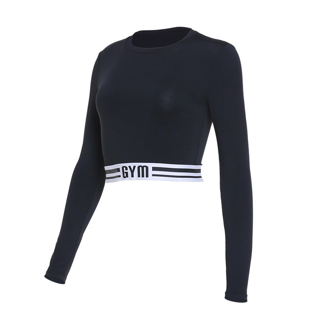 Workout Gym Crop Top Long Sleeve Shirt for women fitness - wanahavit ...