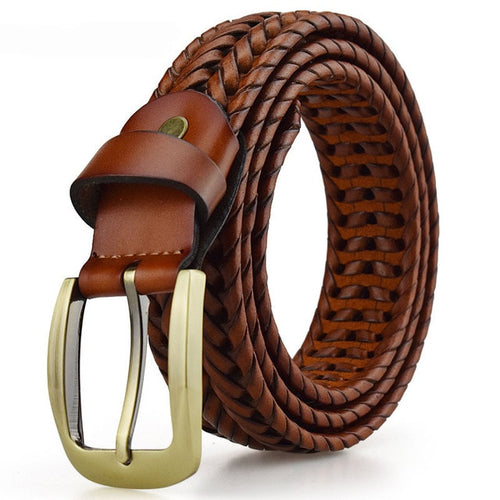 Hand Braided Luxury Genuine Leather Belt for men sale at 21.28 - wanahavit