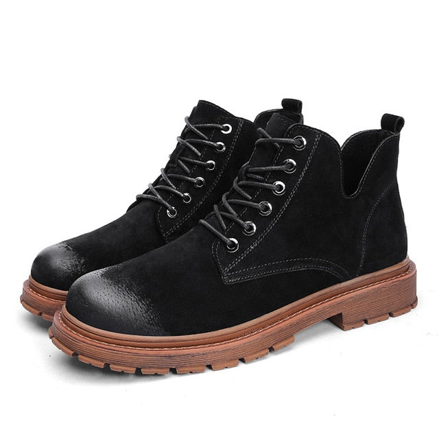 Fashion High Cut Lace Up Vintage British Military Boots for men - wanahavit