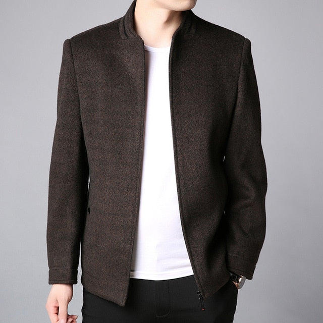 Slim Fit Wool Pea Coat Warm Wool Blend Jackets for men sale at 82.48 ...
