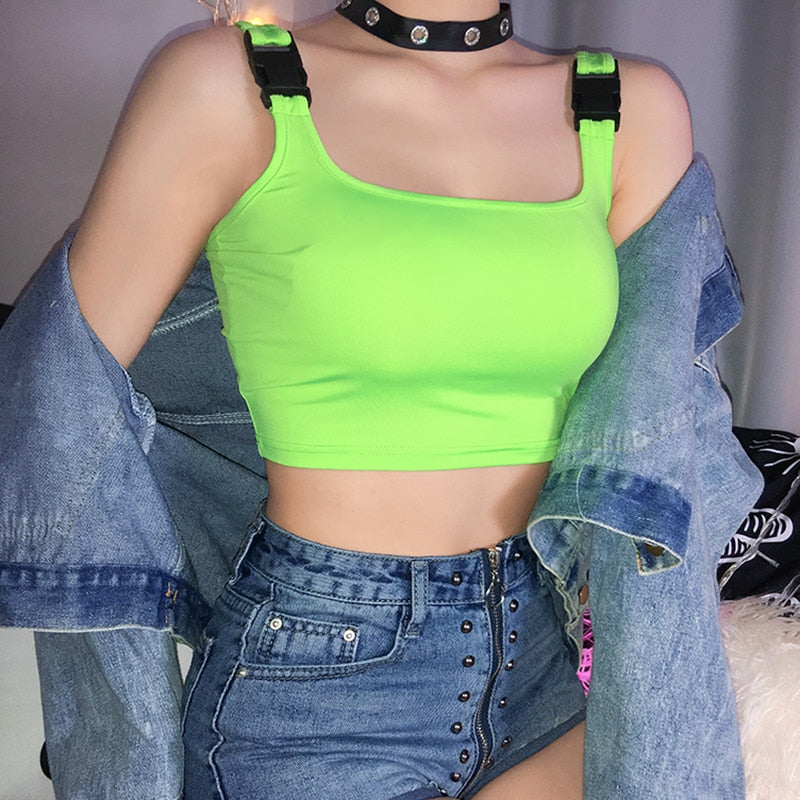 green buckle top