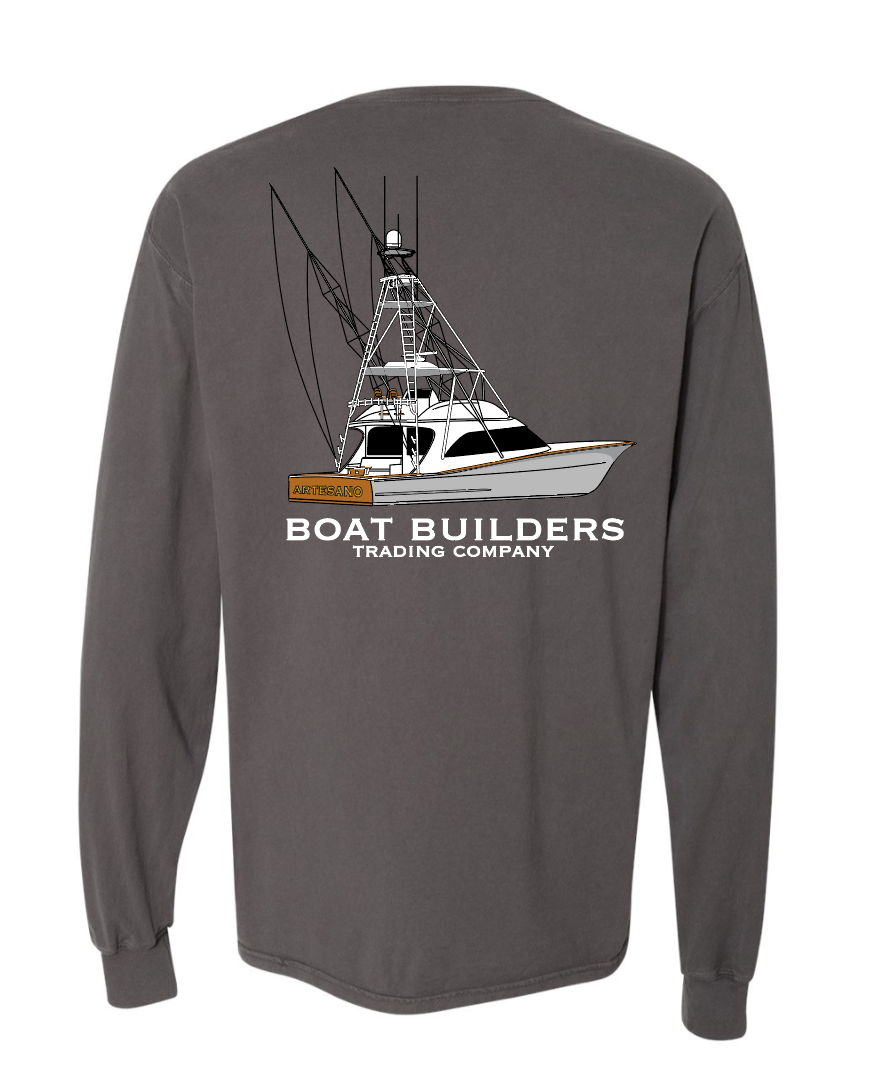 Boat Builders Trading Hooded Performance Long Sleeve - Black and White XL / White