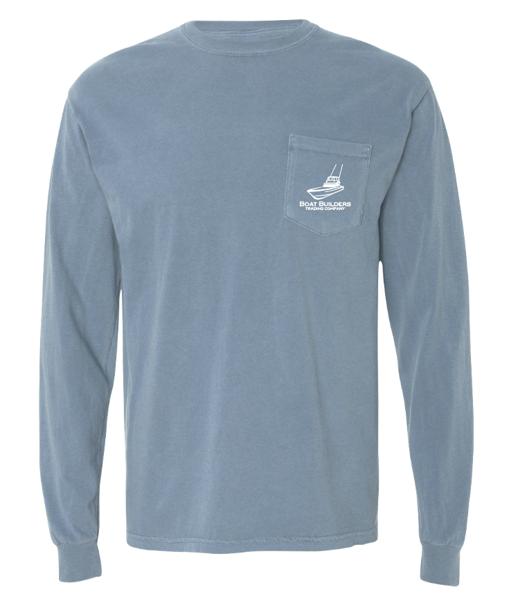 Boat Builders Trading Co. Sportfish Flag Long Sleeve - White Large