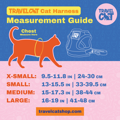 travel cat harness size chart