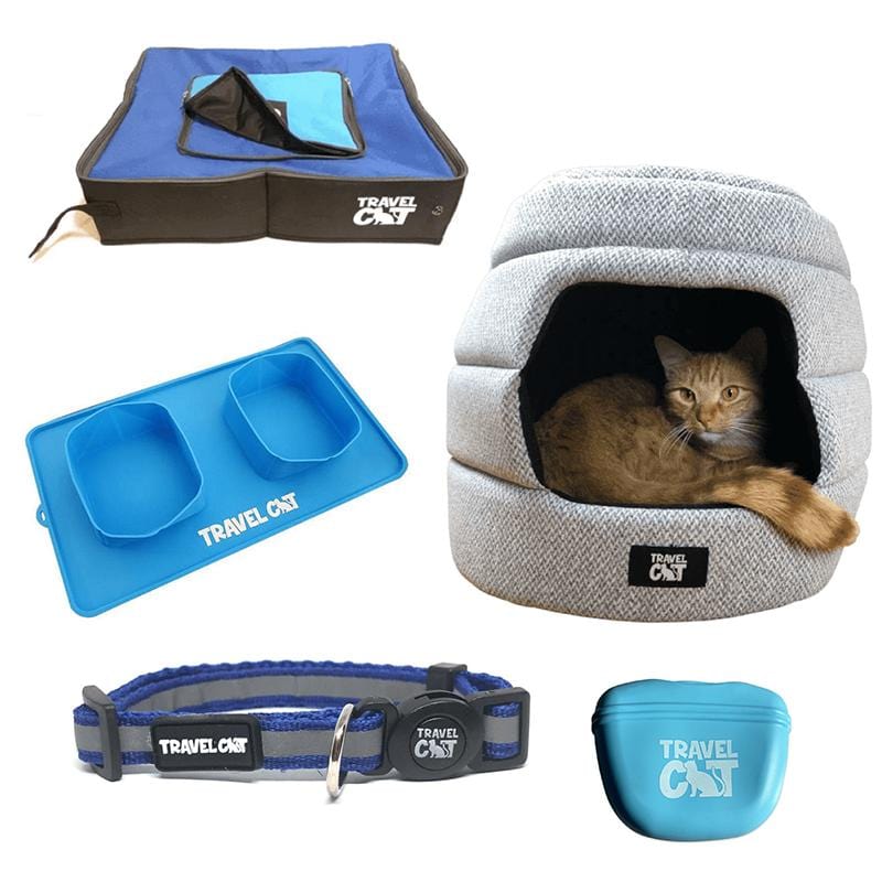 CHEERING PET cHEERINg PET cat Travel cage Portable cat condo collapsible  Litter Box Foldable Feeding Bowl Hanging Feather Teaser and Ball car