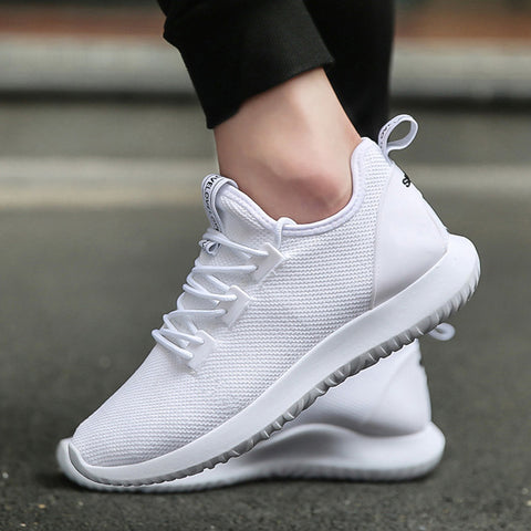 Hot Light-weight Running Shoes Men Sport Shoes SMART CHIP Mens Black Sneakers  Breathable Man Shoes White/Blue