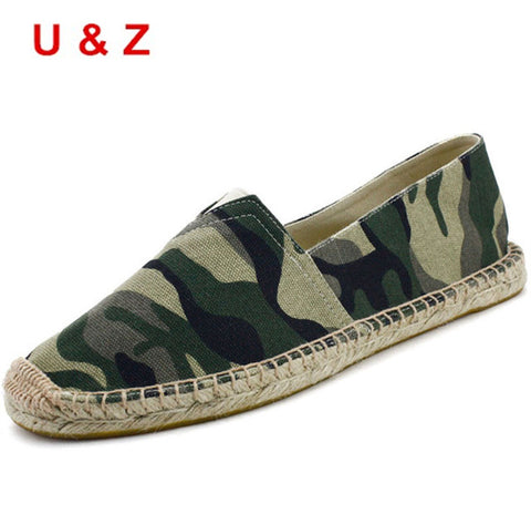 Cool yet Functional Spring Camouflage Canvas Espadrilles Shoes Men Loafers,Brand Slip-on Men Linen breathable Casual shoes