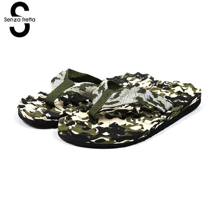 Senza Fretta Summer Men Shoes Beach Sandals Soft Massage Slippers Fashion Casual Camouflage Men's Cool  With Outdoor Slippers